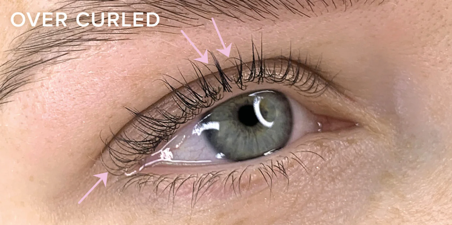 over curled lashes